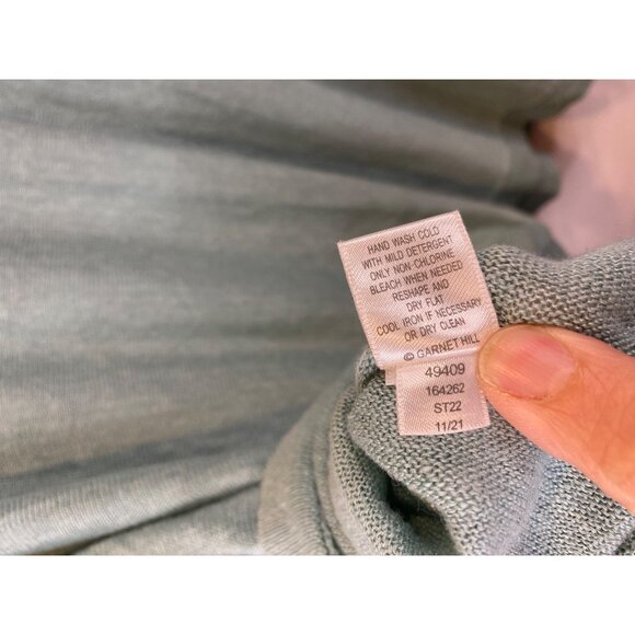 Garnet Hill Linen Oversized V-Neck Sweater Lightweight 3/4 Length Sleeves Small - Picture 6 of 6